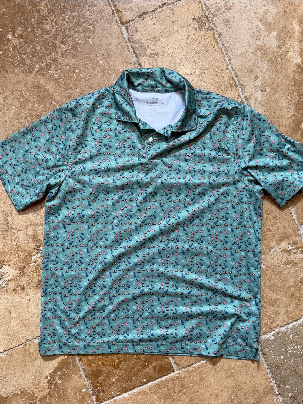 Vineyard Vines Teal Paisley-Print Boy’s Polo
